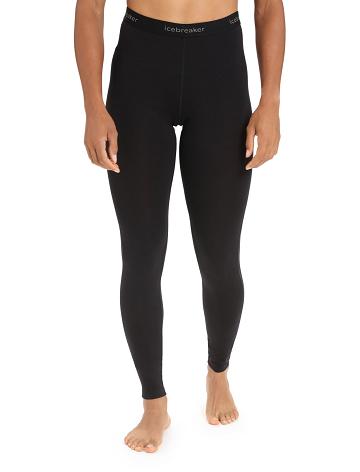 Women's Icebreaker BodyfitZone™ Merino 200 Zone Thermal Leggings Base Layers Black | CA 1082MQZA